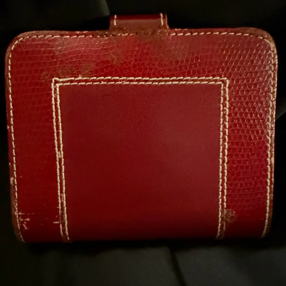 Lancel 90S Leather Distressed Wallet Vintage - Picture 5 of 16